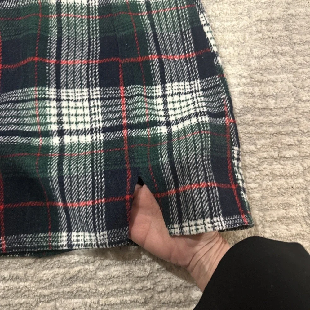 Women's Plaid Mini Skirt Blue Green Red‎ Size S 100% Cotton Academia